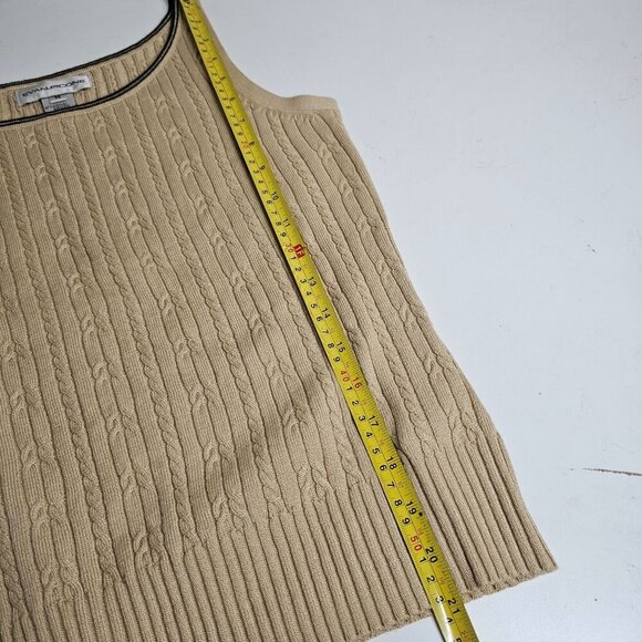 Vintage Evan-Picone Neutral Tank Top Beige Tan Knit 90s-Y2k Womens M - Picture 6 of 8